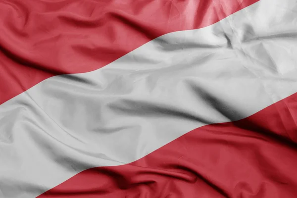 Zwaaiende Kleurrijke Nationale Vlag Van Oostenrijk Macro Schot Illustratie — Stockfoto