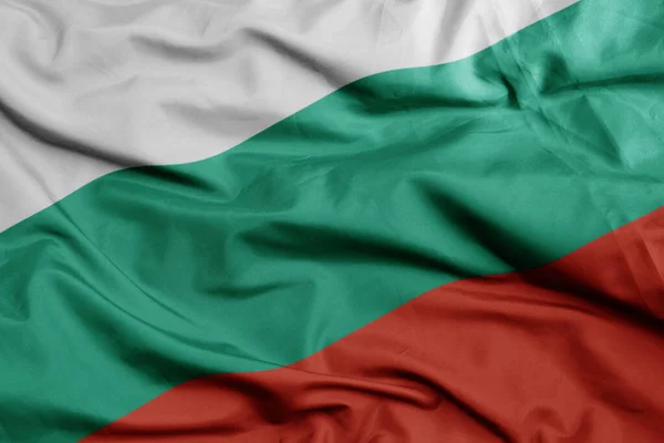 Waving Colorful National Flag Bulgaria Macro Shot Illustration — Stock Photo, Image