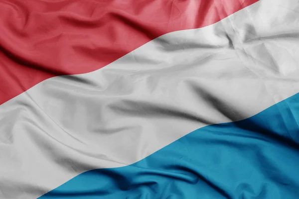 Waving Colorful National Flag Luxembourg Macro Shot Illustration — Stock Photo, Image