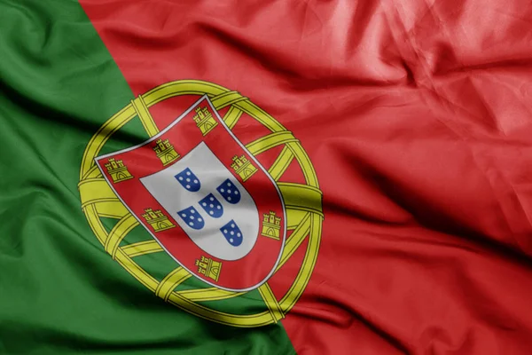 ポルトガルのカラフルな国旗を振って マクロショット 3Dイラスト — ストック写真