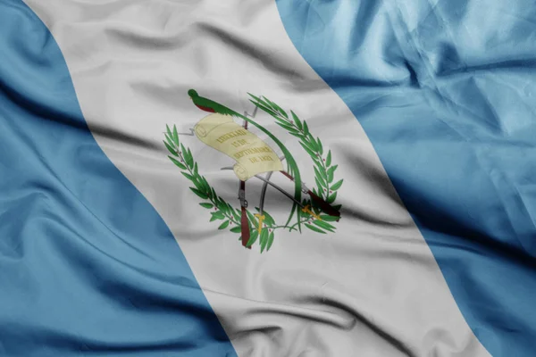 Waving Colorful National Flag Guatemala Macro Shot Illustration — Stock Photo, Image