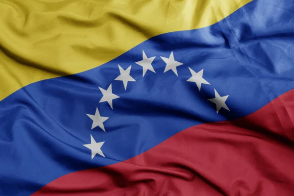 Lengeti Színes Nemzeti Zászló Venezuela Macro Lövés Illusztráció — Stock Fotó
