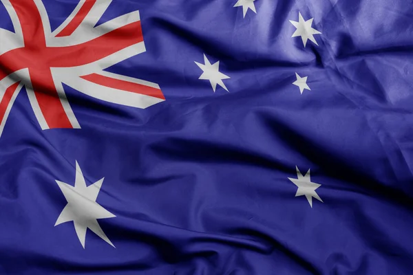 Lengetve Színes Nemzeti Zászló Ausztrál Makró Lövés Illusztráció — Stock Fotó