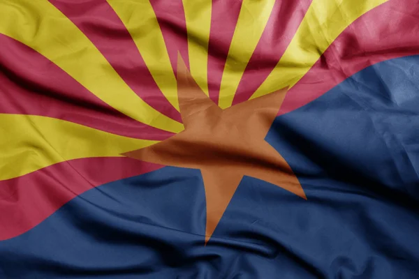 Waving Colorful Flag Arizona State Macro Shot Illustration — Stock Photo, Image
