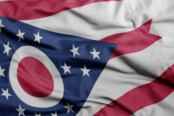 Waving Colorful Flag Ohio State Macro Shot Illustration — Stock Photo, Image