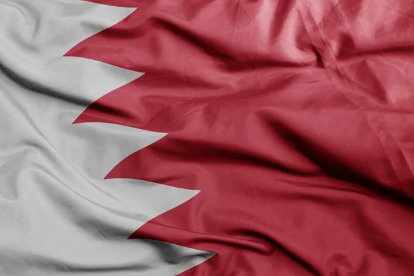 Bahreyn Renkli Ulusal Bayrağını Sallıyor Makro Atış Illüstrasyon — Stok fotoğraf