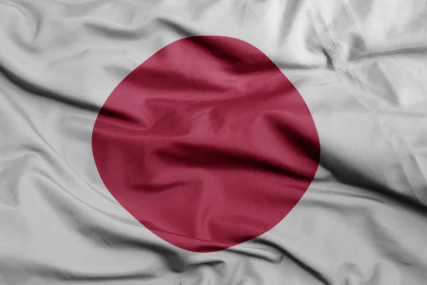 Waving Colorful National Flag Japan Macro Shot Illustration — Stock Photo, Image