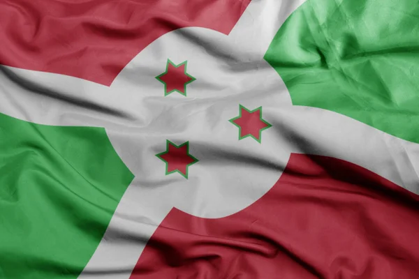 Ondeando Colorida Bandera Nacional Burundi Macro Disparo Ilustración —  Fotos de Stock