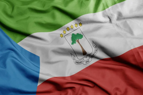Sventolando Bandiera Nazionale Colorata Della Ghinea Equatoriale Illustrazione — Foto Stock