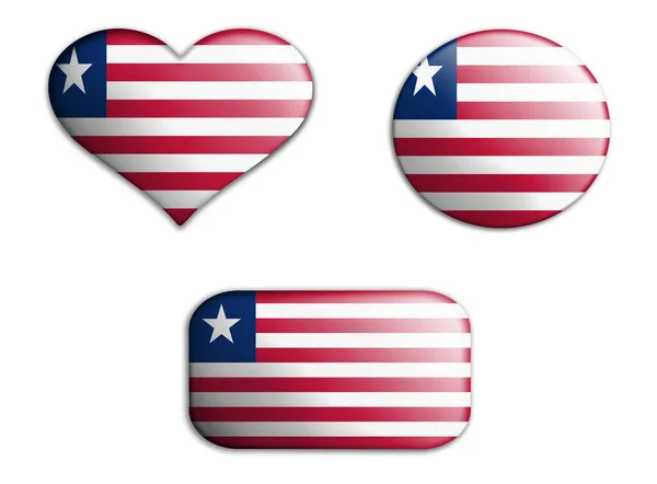 Colorida Bandera Arte Nacional Liberia Figuras Fondos Sobre Fondo Blanco —  Fotos de Stock