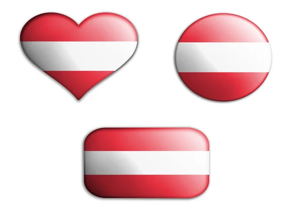 オーストリアのカラフルな国旗が白い背景に描かれています コンセプトコラージュ 3Dイラスト 3D要素 — ストック写真