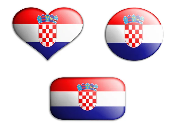 Красочный Национальный Художественный Флаг Хорватской Фигуры Дна Белом Фоне Концептуальный — стоковое фото