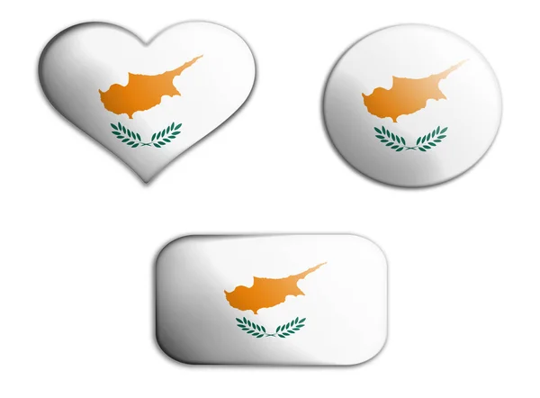 Kolorowy Narodowy Sztandar Sztuki Cypryjskich Figur Białym Tle Kolaż Koncepcyjny — Zdjęcie stockowe