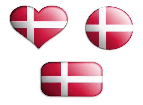 Colorida Bandera Arte Nacional Denmark Figuras Fondos Sobre Fondo Blanco —  Fotos de Stock
