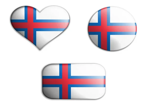 Colorful National Art Flag Faroe Islands Figures Bottoms White Background — Stock Photo, Image