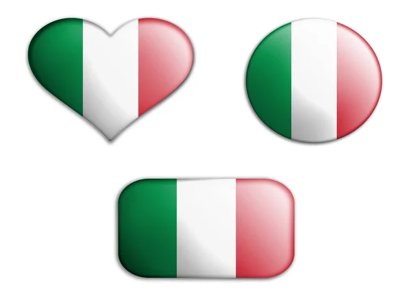 Colorato Bandiera Nazionale Arte Figure Italia Fondi Sfondo Bianco Collage — Foto Stock