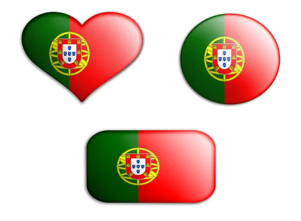 Красочный Национальный Художественный Флаг Португальских Фигур Белом Фоне Концептуальный Коллаж — стоковое фото