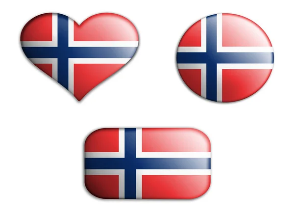 Красочный Национальный Художественный Флаг Норвегии Изображает Дно Белом Фоне Концептуальный — стоковое фото