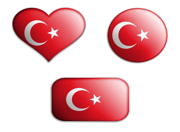Барвистий Національний Художній Прапор Туреччини Фігури Плям Білому Тлі Концептуальний — стокове фото