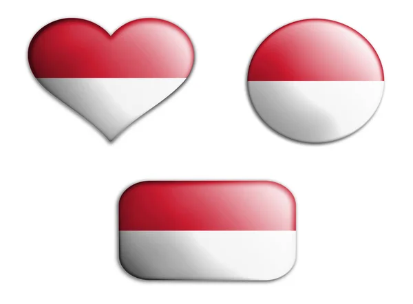 Bandeira Arte Nacional Colorida Indonésia Figuras Fundos Sobre Fundo Branco — Fotografia de Stock