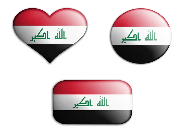 Bandeira Arte Nacional Colorido Figuras Iraq Fundos Sobre Fundo Branco — Fotografia de Stock