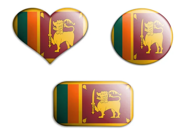 Colorful National Art Flag Sri Lanka Figures Bottoms White Background — Stock Photo, Image