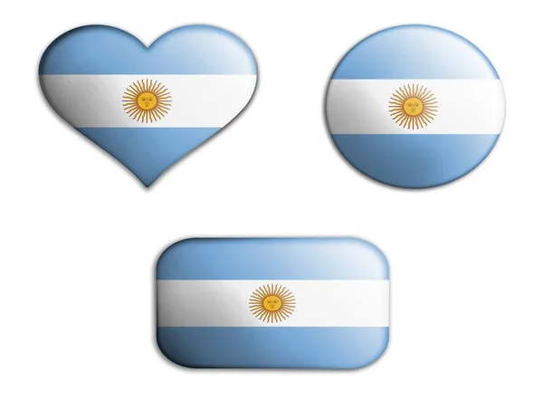 Красочный Национальный Художественный Флаг Аргентинской Фигуры Дна Белом Фоне Концептуальный — стоковое фото