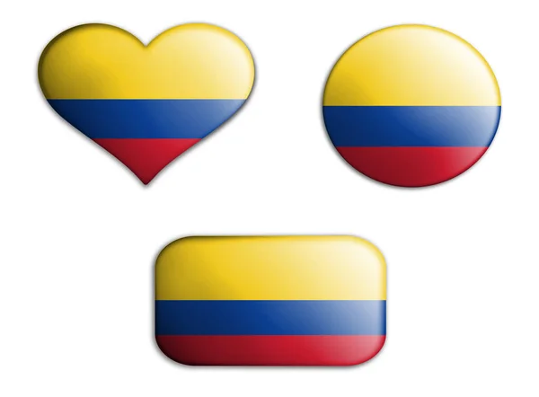 コロンビアのカラフルな国旗が白い背景に描かれています コンセプトコラージュ 3Dイラスト 3D要素 — ストック写真