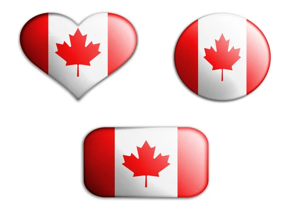 Fargerike Nasjonalflagg Canadafigurer Hvit Bakgrunn Konseptcollage Illustrasjon Elementer – stockfoto