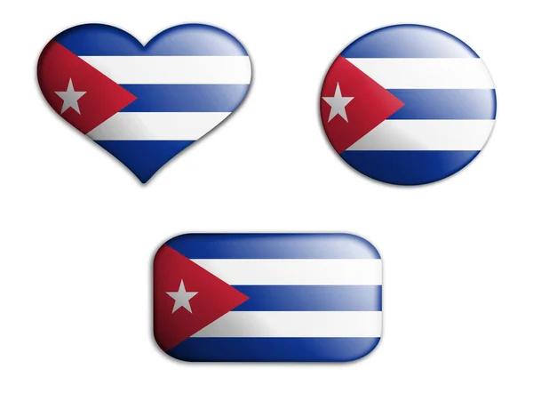 Bandeira Arte Nacional Colorido Cuba Figuras Partes Inferiores Sobre Fundo — Fotografia de Stock