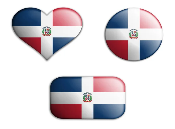 Красочный Национальный Художественный Флаг Доминиканской Республики Изображает Дно Белом Фоне — стоковое фото