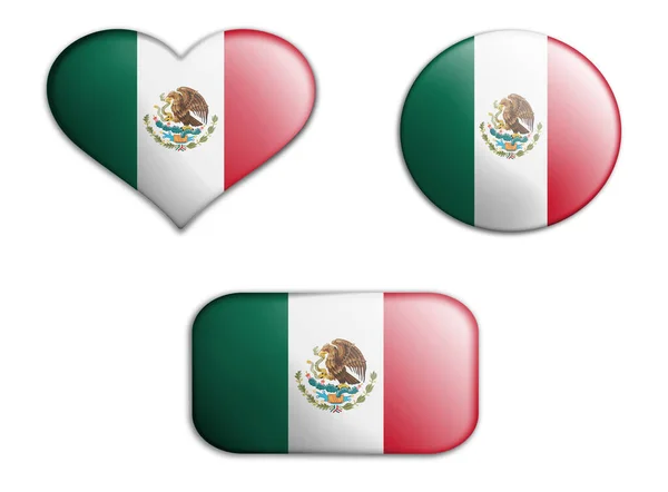 Красочный Национальный Художественный Флаг Мексики Изображающий Дно Белом Фоне Концептуальный — стоковое фото