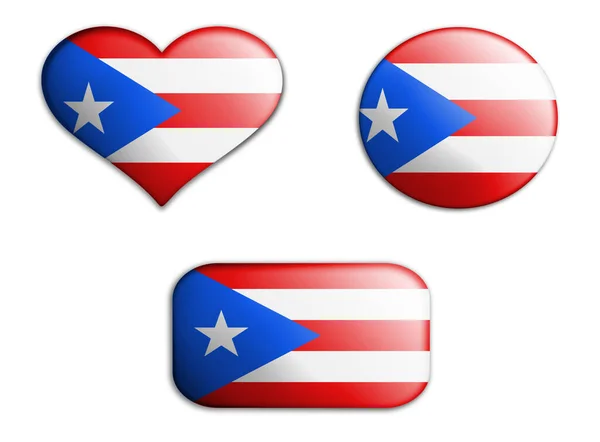 Colorato Bandiera Arte Nazionale Figure Portoricane Fondi Sfondo Bianco Collage — Foto Stock