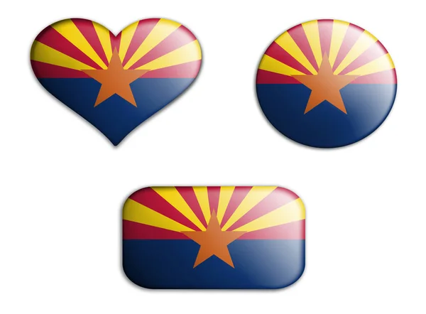 Colorful Art Flag Arizona State Figures Bottoms White Background Concept — Stock Photo, Image
