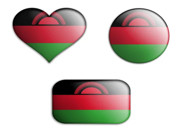 Colorato Bandiera Arte Nazionale Figure Malawi Fondi Uno Sfondo Bianco — Foto Stock