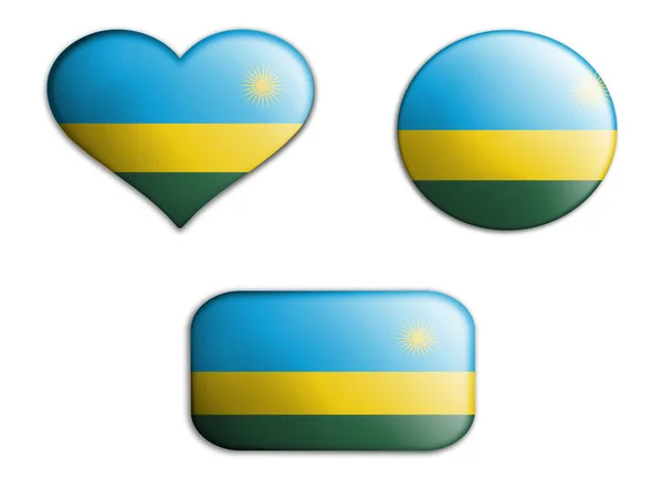 Színes Nemzeti Művészet Zászló Ruanda Figurák Fenék Fehér Alapon Fogalom — Stock Fotó