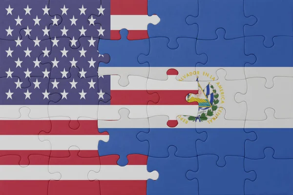 Головоломка Національним Прапором Ель Ловадора Єднаними Штатами Америки Концепція Macro — стокове фото