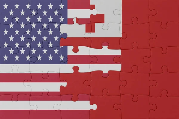 Puzzle Flagą Narodową Tonga Stanów Zjednoczonych Ameryki Makro Koncepcja Ilustracja — Zdjęcie stockowe
