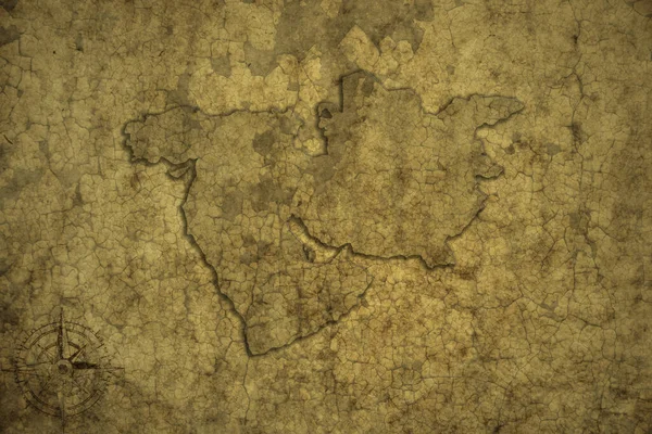 map of middle east on a old vintage crack paper background . 3d illustration