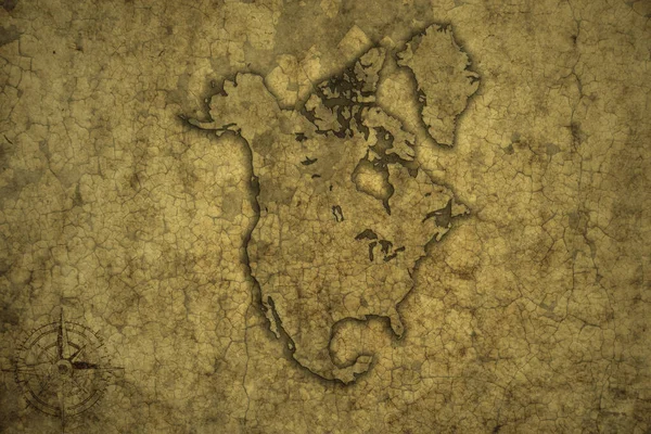 Mappa Del Nord America Vecchio Sfondo Carta Crack Vintage Illustrazione — Foto Stock