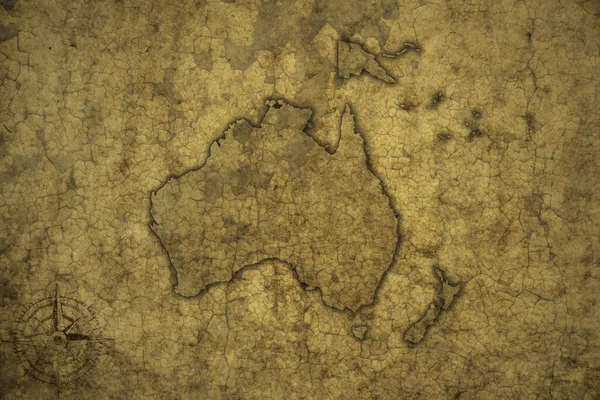 Karte Von Ozeanien Auf Einem Alten Risspapier Hintergrund Illustration — Stockfoto