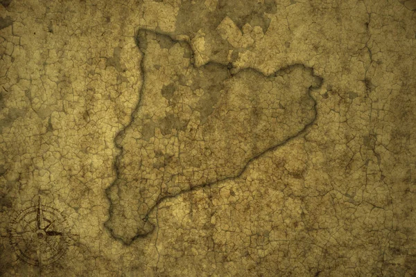 Karte Von Katalonien Auf Einem Alten Risspapier Hintergrund Illustration — Stockfoto