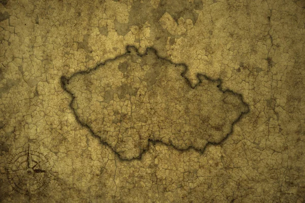 チェコ共和国の地図古いヴィンテージのクラック紙の背景 3Dイラスト — ストック写真