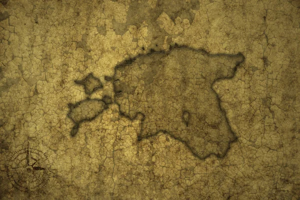 Карта Естонії Старовинному Тріщинному Папері Ілюстрація — стокове фото