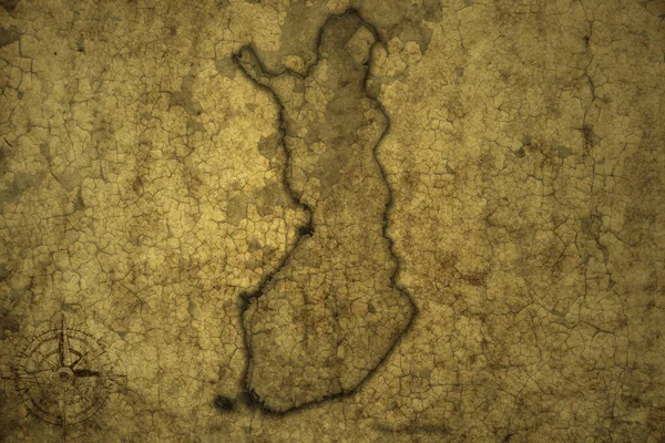 Mappa Finland Vecchio Sfondo Carta Crack Vintage Illustrazione — Foto Stock