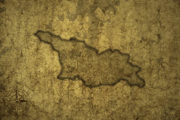 Карта Георгії Старовинному Тріщинному Папері Ілюстрація — стокове фото