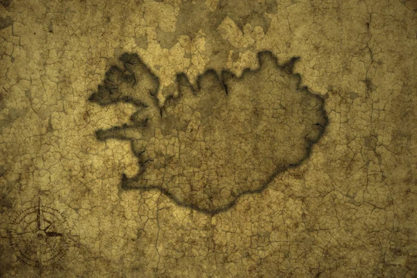 Mapa Iceland Sobre Viejo Fondo Papel Crack Vintage Ilustración — Foto de Stock