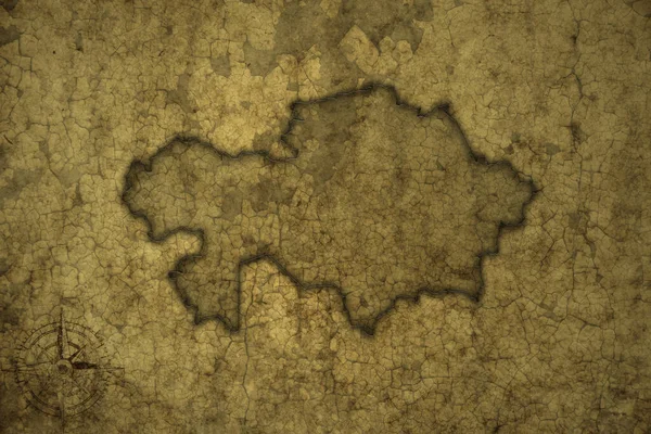 カザフスタンの地図古いヴィンテージのクラック紙の背景 3Dイラスト — ストック写真