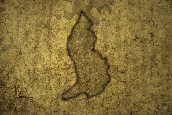 Карта Ліхтенштейну Старовинному Тріщинному Папері Ілюстрація — стокове фото