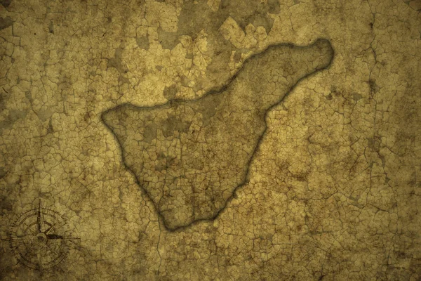 Mapa Tenerife Starém Vinobraní Crack Papíru Pozadí Ilustrace — Stock fotografie